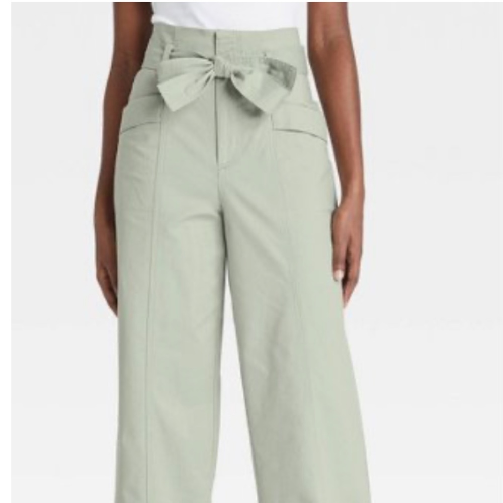 High-Rise Wide-Leg Paperbag Pants